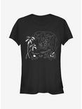 Disney Lilo & Stitch Stitch Surf Line Art Girls T-Shirt, BLACK, hi-res