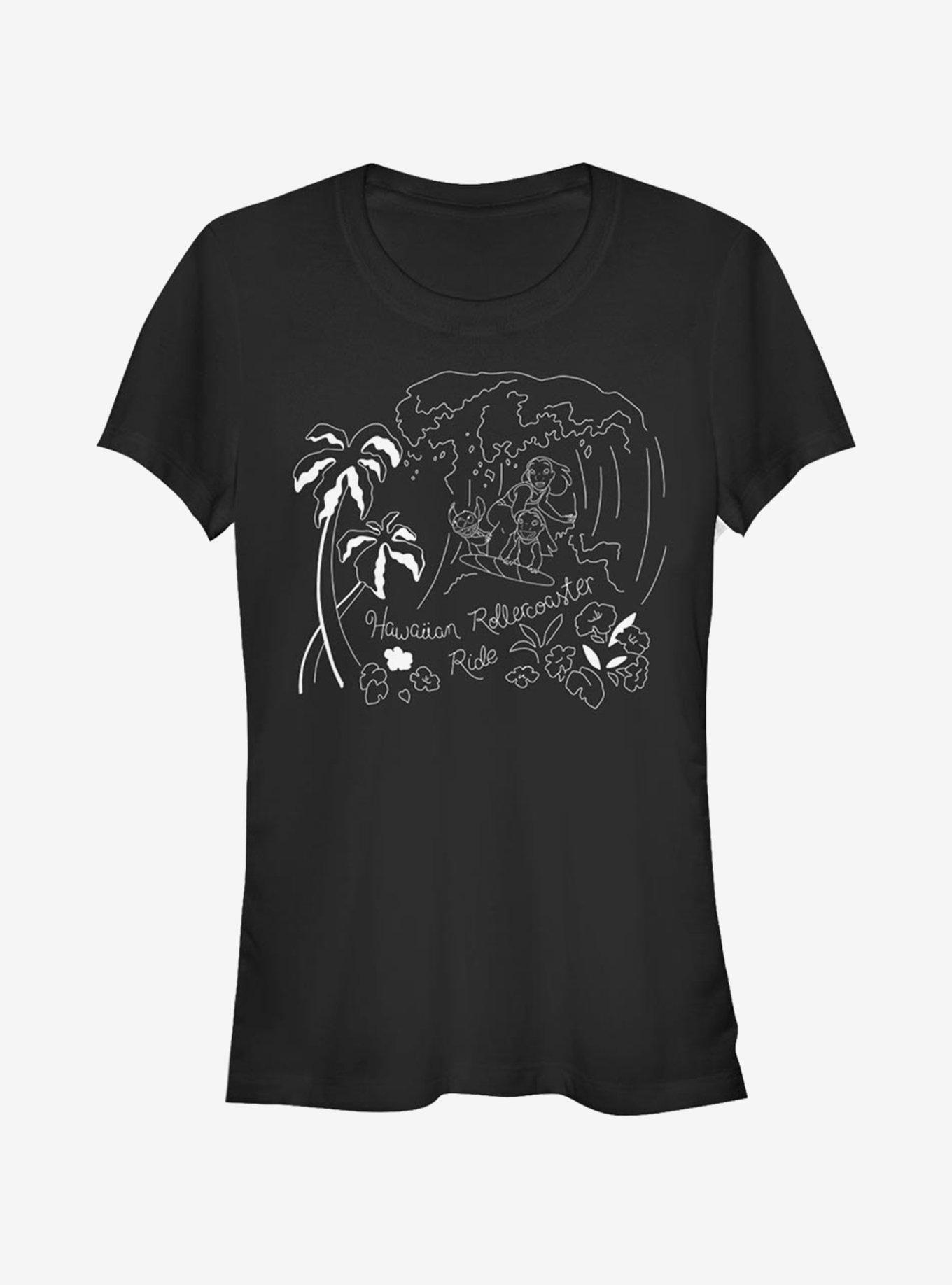 Disney Lilo & Stitch Stitch Surf Line Art Girls T-Shirt, , hi-res