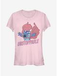 Disney Lilo & Stitch Unstoppable Stitch Girls T-Shirt, LIGHT PINK, hi-res