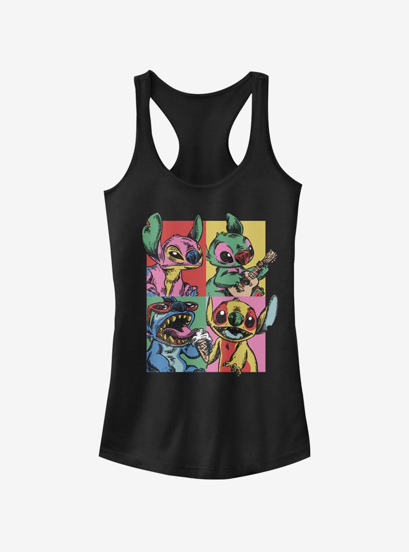 Disney Lilo & Stitch Grunge Stitch Girls Tank, BLACK, hi-res