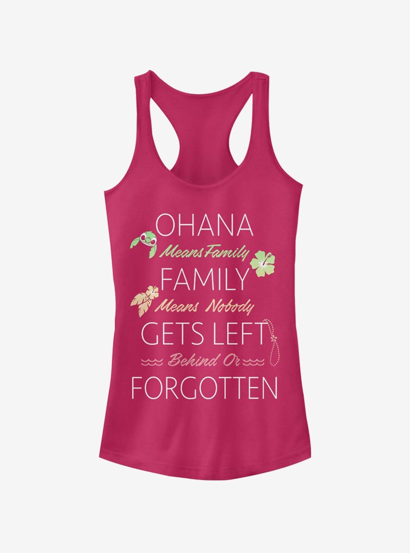 Disney Lilo & Stitch Ohana Family Quoted Girls Tank, RASPBERRY, hi-res