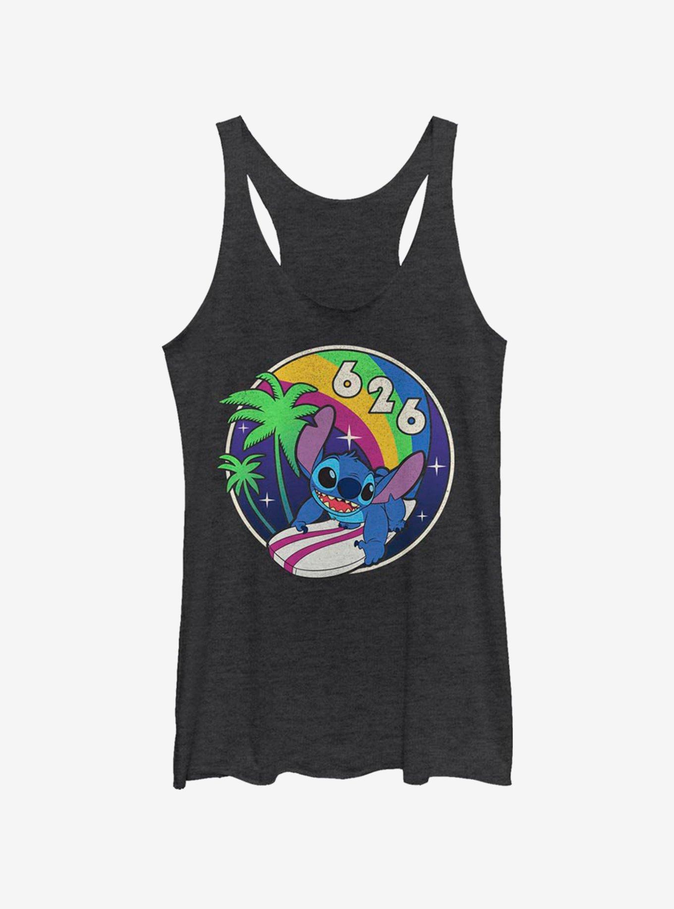 Disney Lilo & Stitch Retro Rainbow Girls Tank, BLK HTR, hi-res