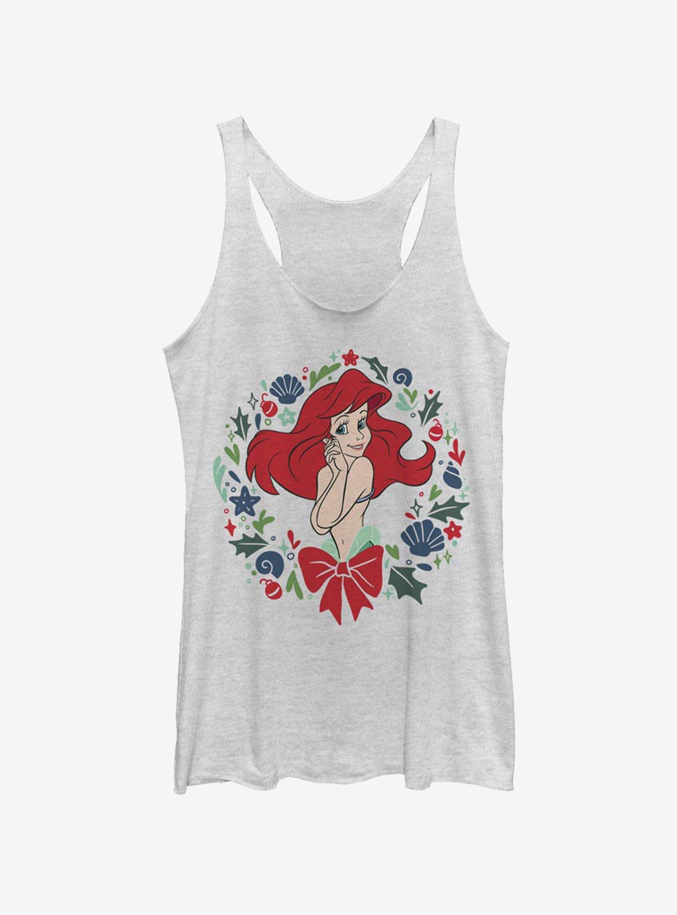 Disney The Little Mermaid Festive Ariel Girls Tank, WHITE HTR, hi-res