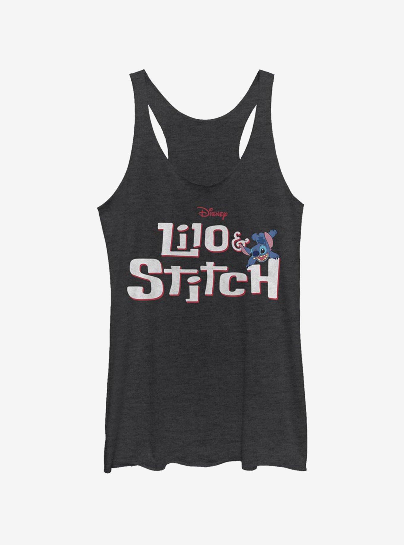 Disney Lilo & Stitch Stitch With Logo Girls Tank, BLK HTR, hi-res