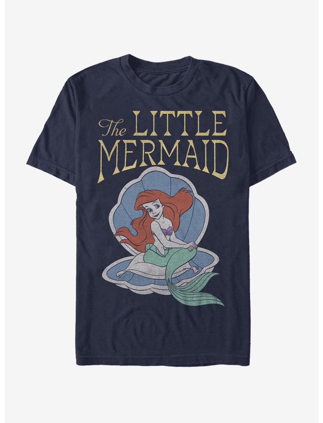 Disney The Little Mermaid Distressed T-Shirt, NAVY, hi-res