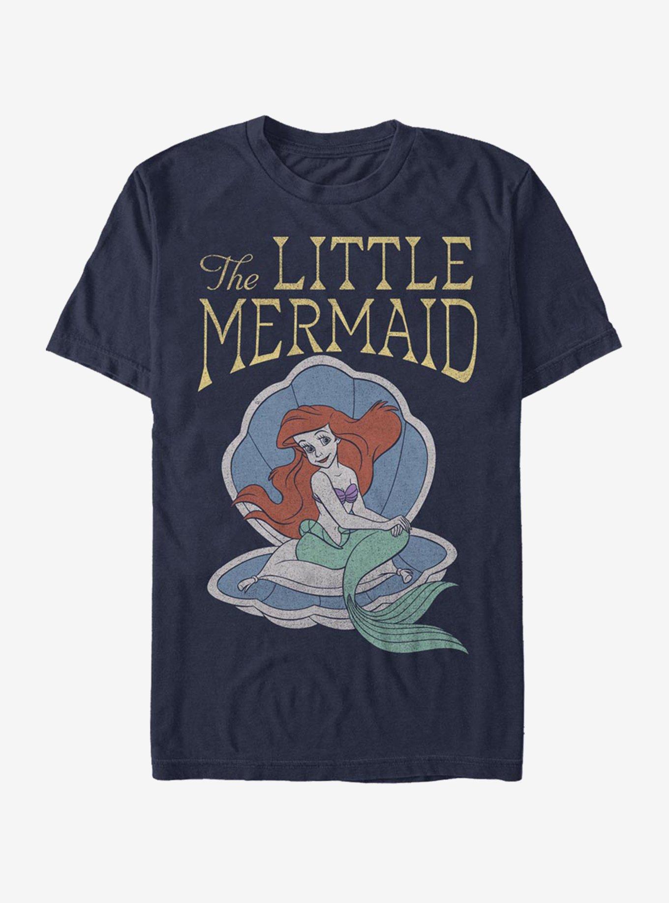 Disney The Little Mermaid Distressed T-Shirt, NAVY, hi-res