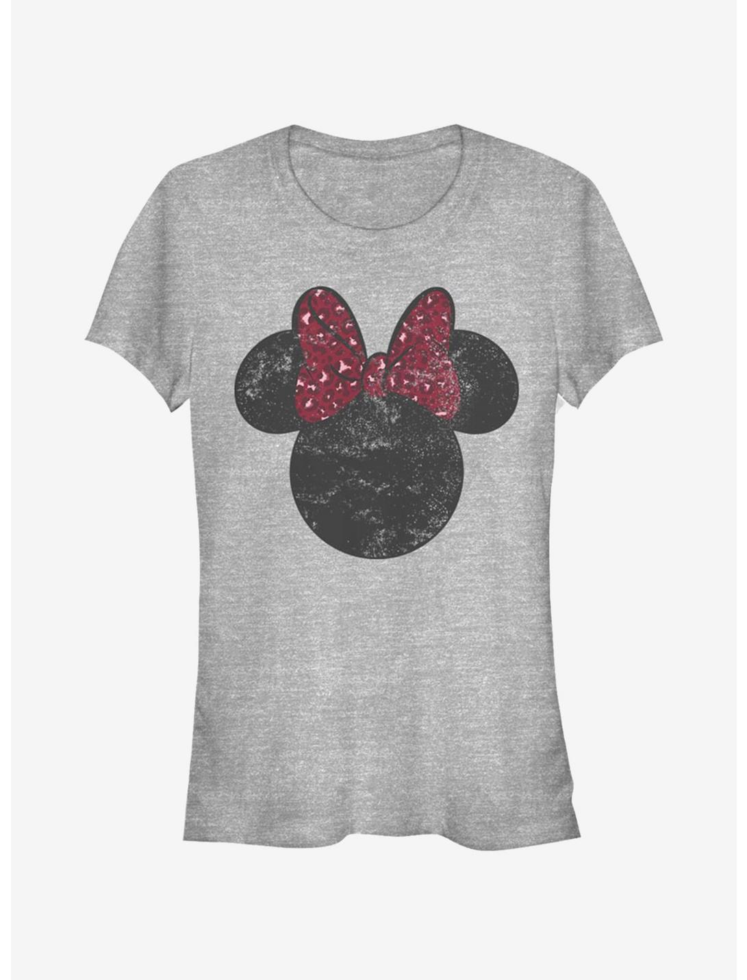 Disney Mickey Mouse Minnie Leopard Bow Girls T-Shirt, ATH HTR, hi-res