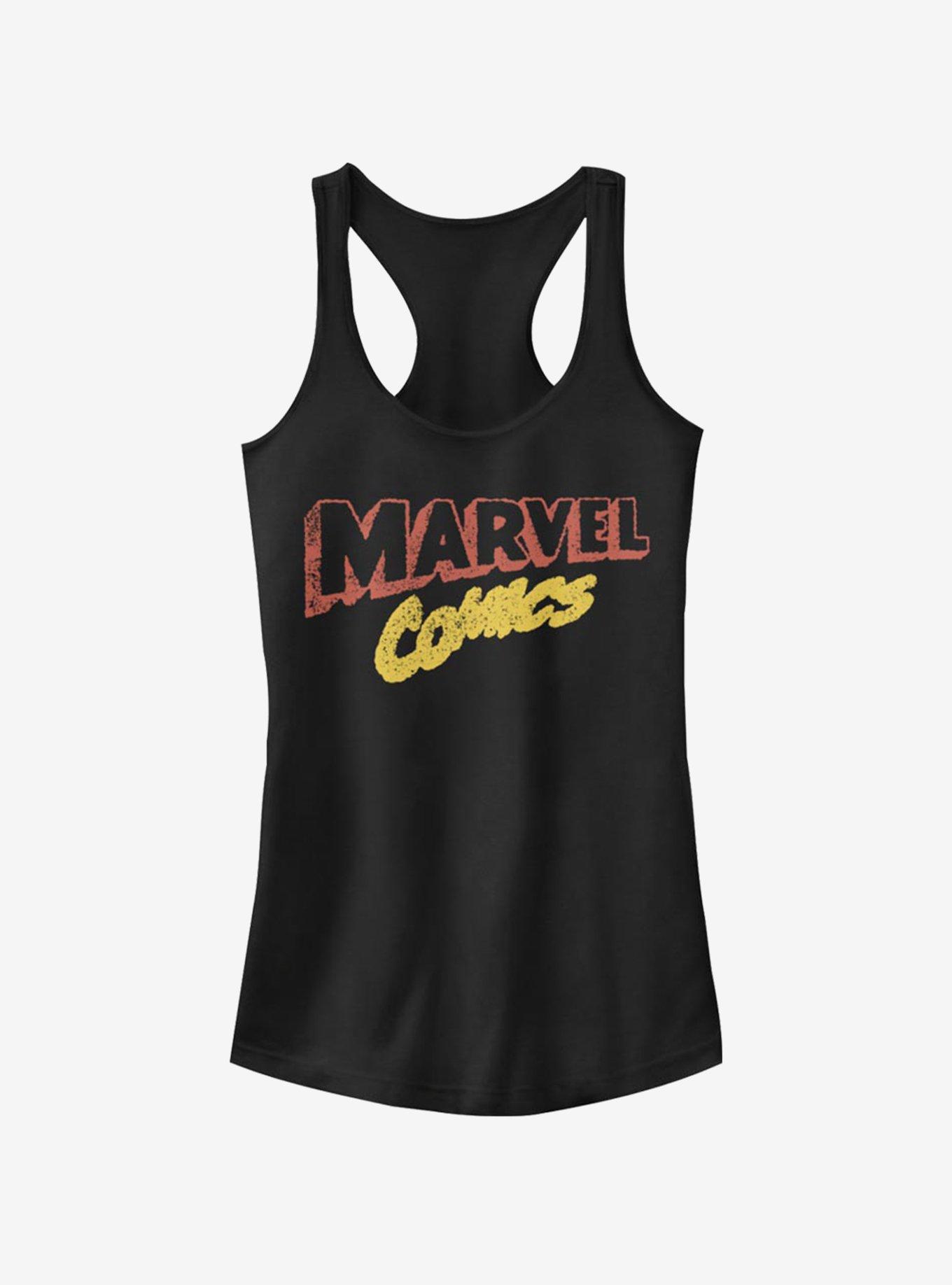 Marvel Retro Logo Girls Tank, BLACK, hi-res