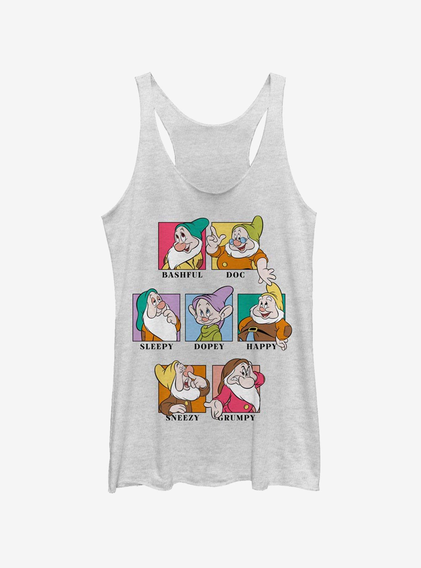 Disney Snow White And The Seven Dwarfs 7 Dwarfs Girls Tank, WHITE HTR, hi-res