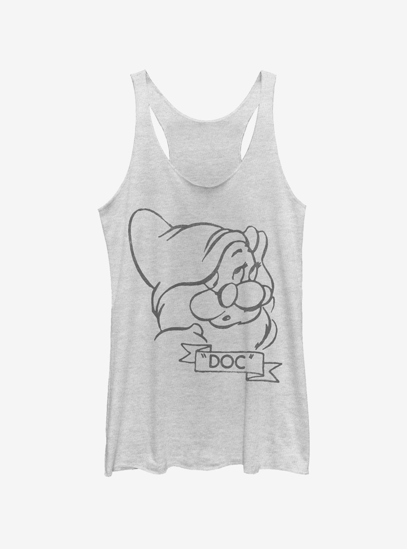 Disney Snow White And The Seven Dwarfs Doc Girls Tank, WHITE HTR, hi-res