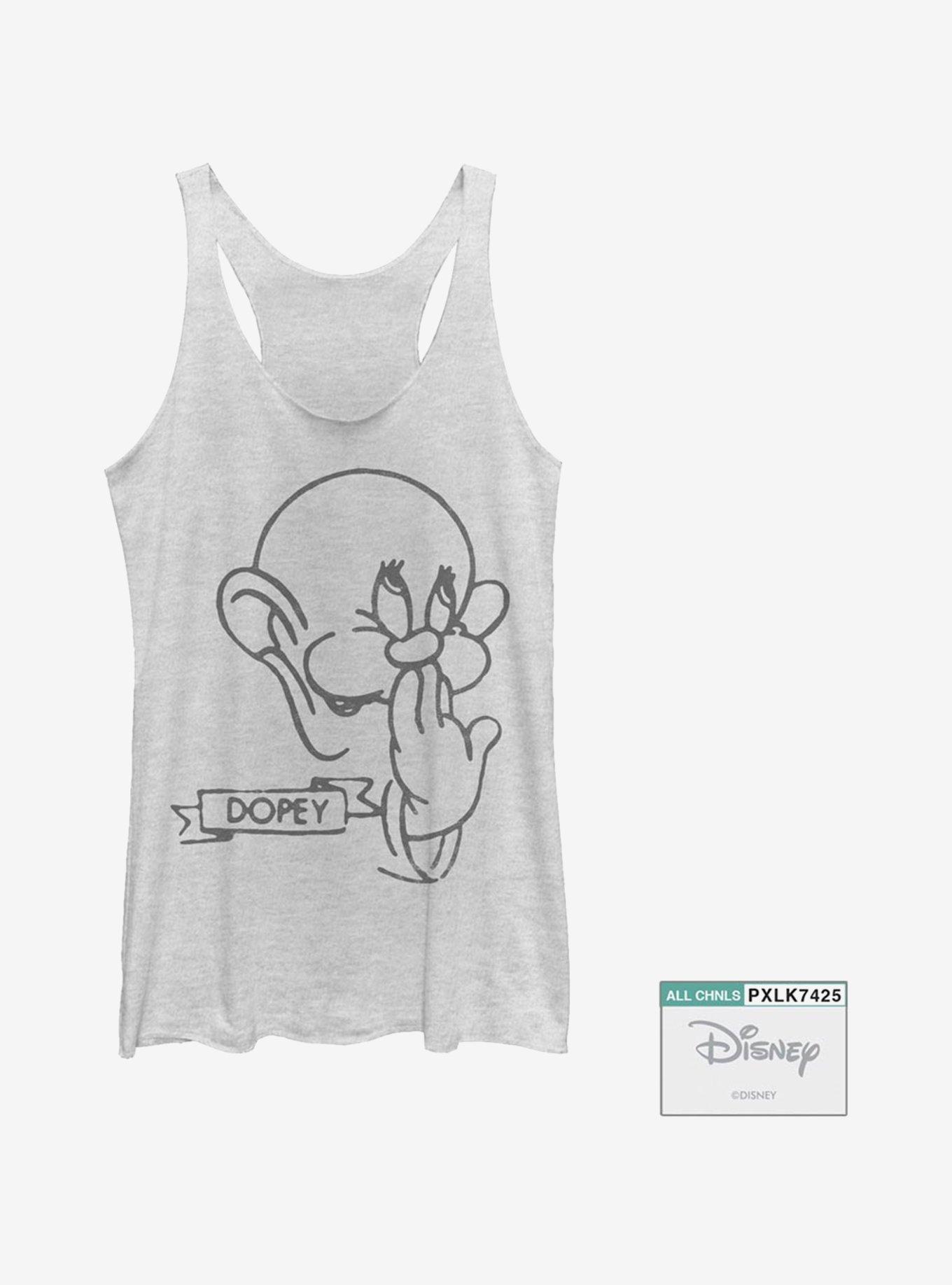 Disney Snow White And The Seven Dwarfs Dopey Girls Tank, WHITE HTR, hi-res