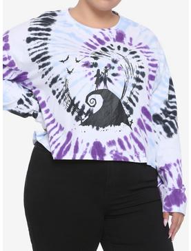 The Nightmare Before Christmas Spiral Hill Tie-Dye Crop Long-Sleeve T-Shirt Plus Size, , hi-res