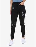 The Nightmare Before Christmas Embroidered Skinny Jeans, BLACK, hi-res