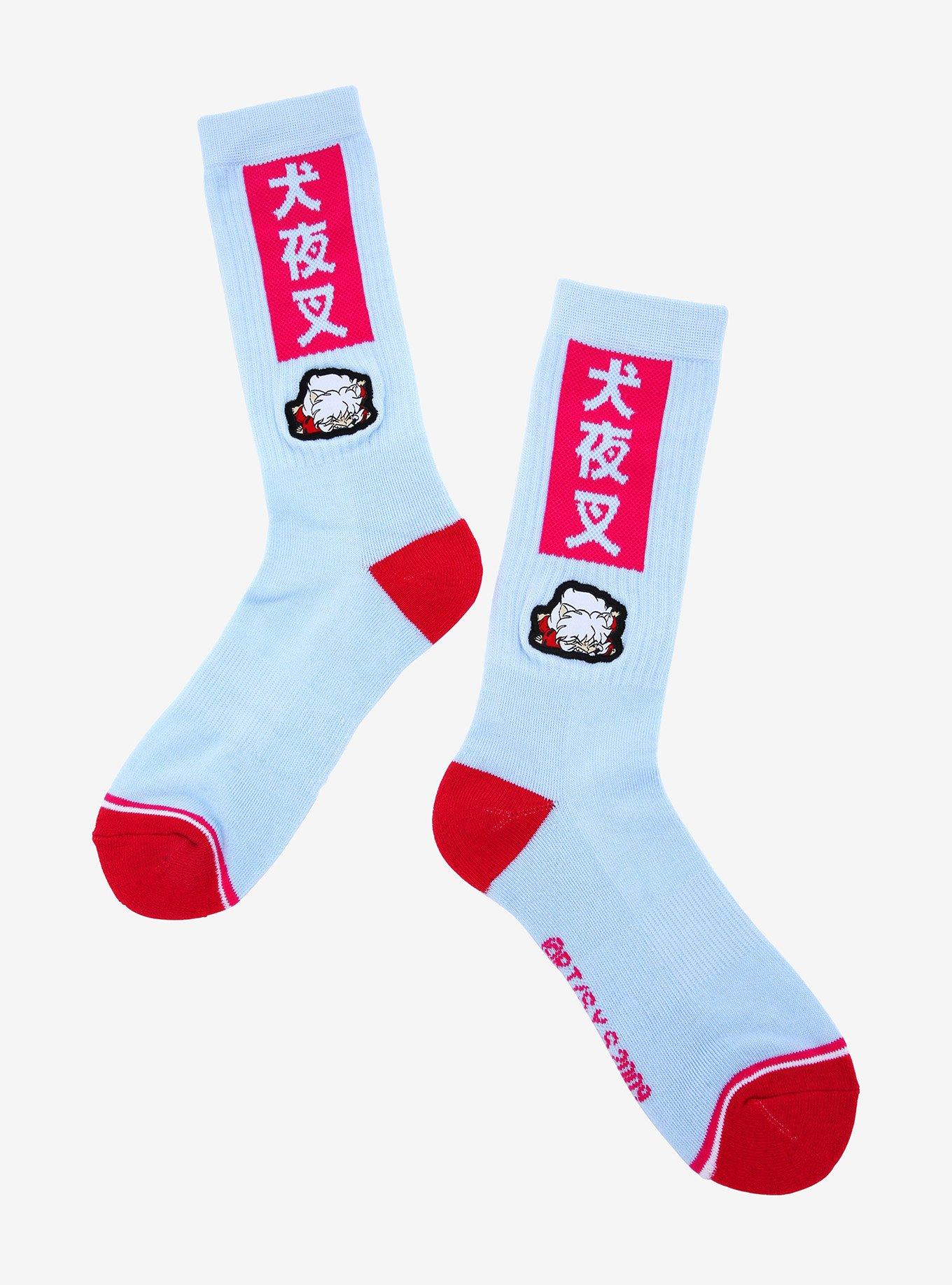 Inuyasha Kanji Crew Socks - BoxLunch Exclusive, , hi-res