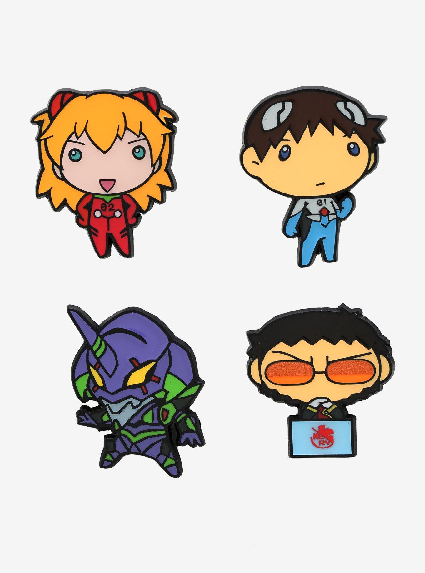 Evangelion Chibi Character Enamel Pin Set, , hi-res