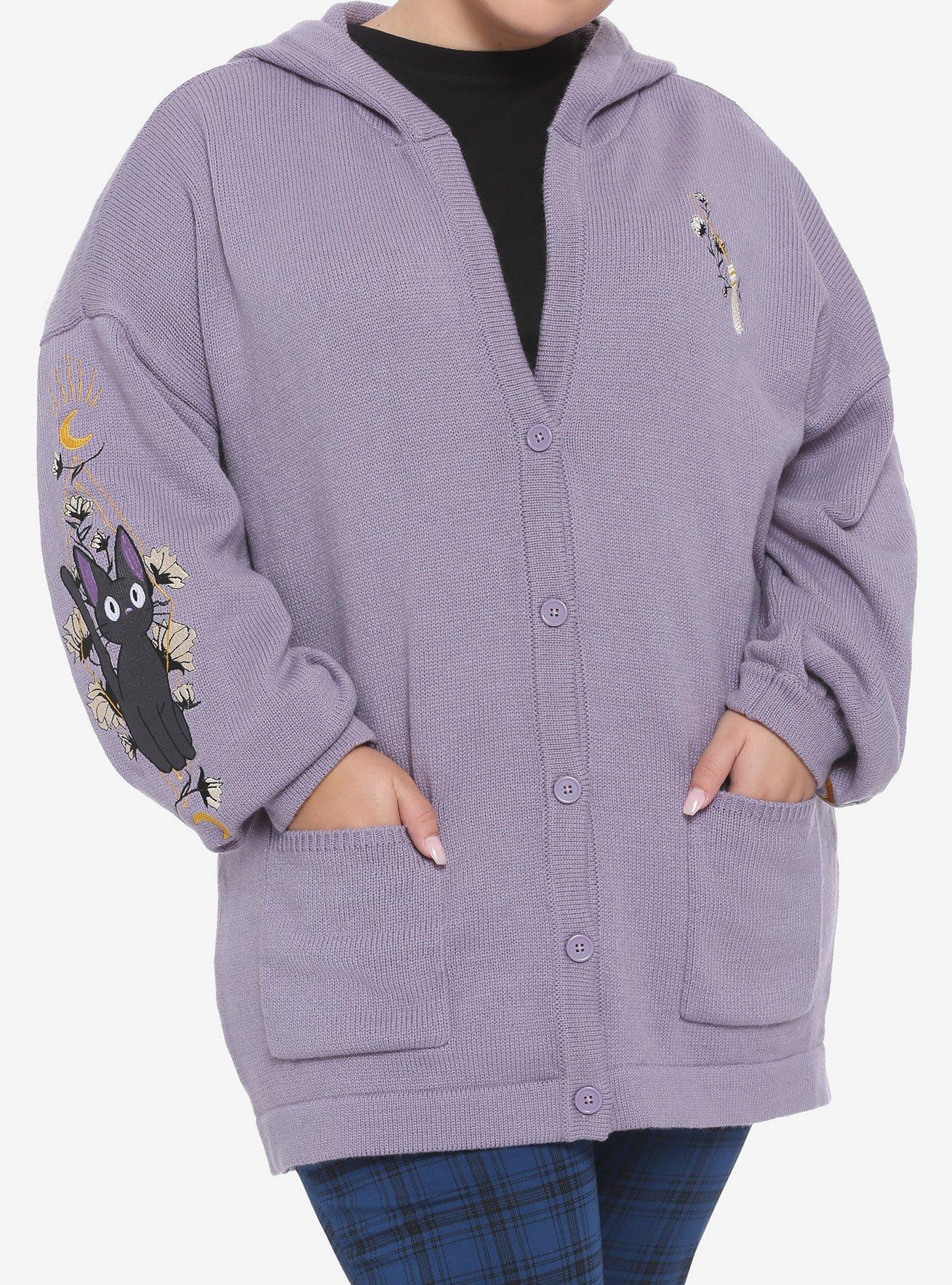 Her Universe Kiki's Delivery Service Jiji Oversized Girls Hooded Cardigan Plus Size, MULTI, hi-res