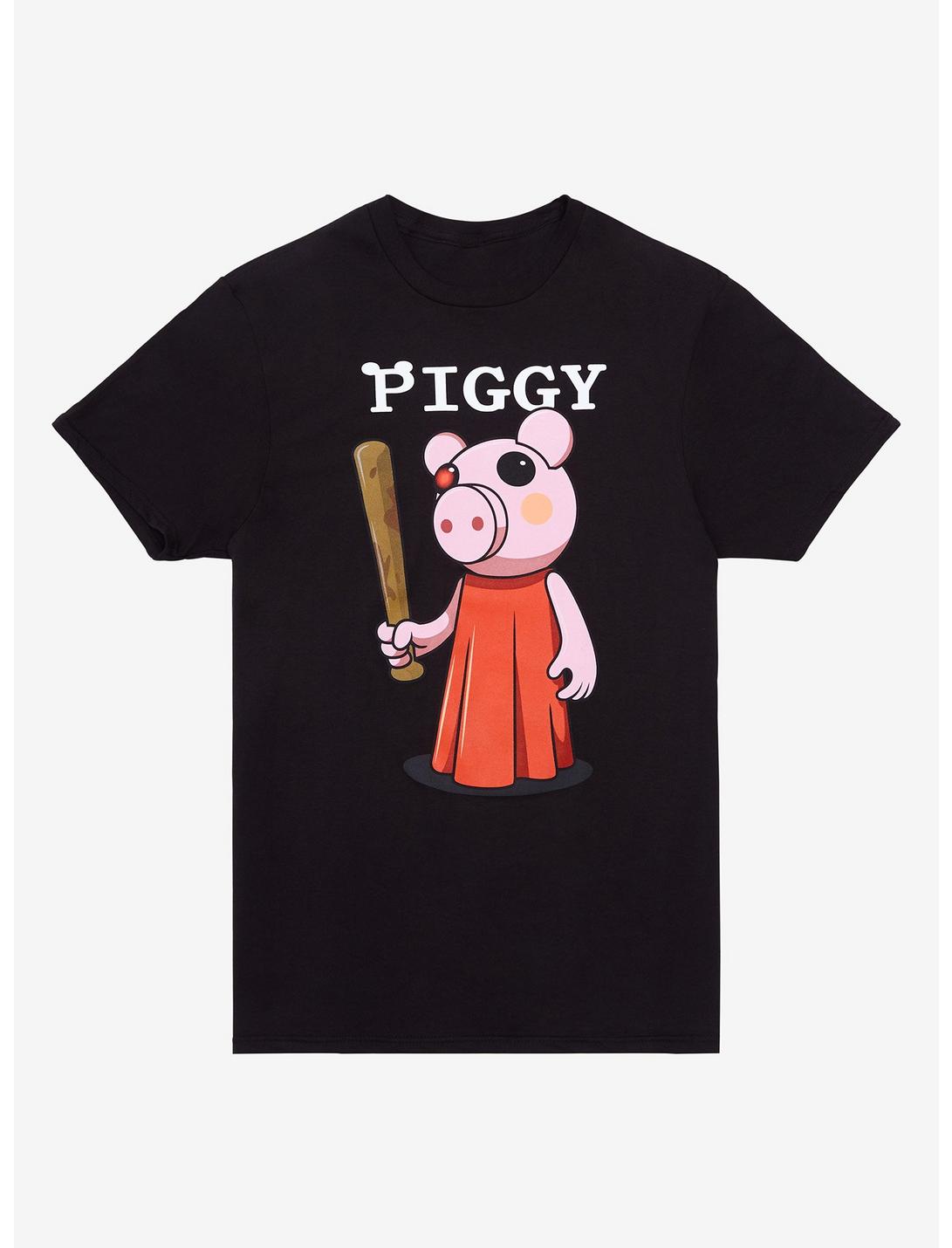Piggy Character T-Shirt, BLACK, hi-res