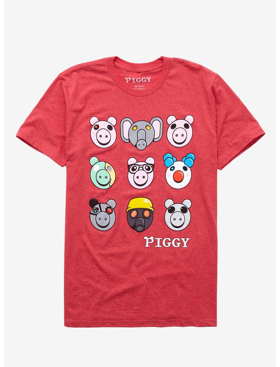 Piggy Faces T-Shirt, HEATHER RED, hi-res