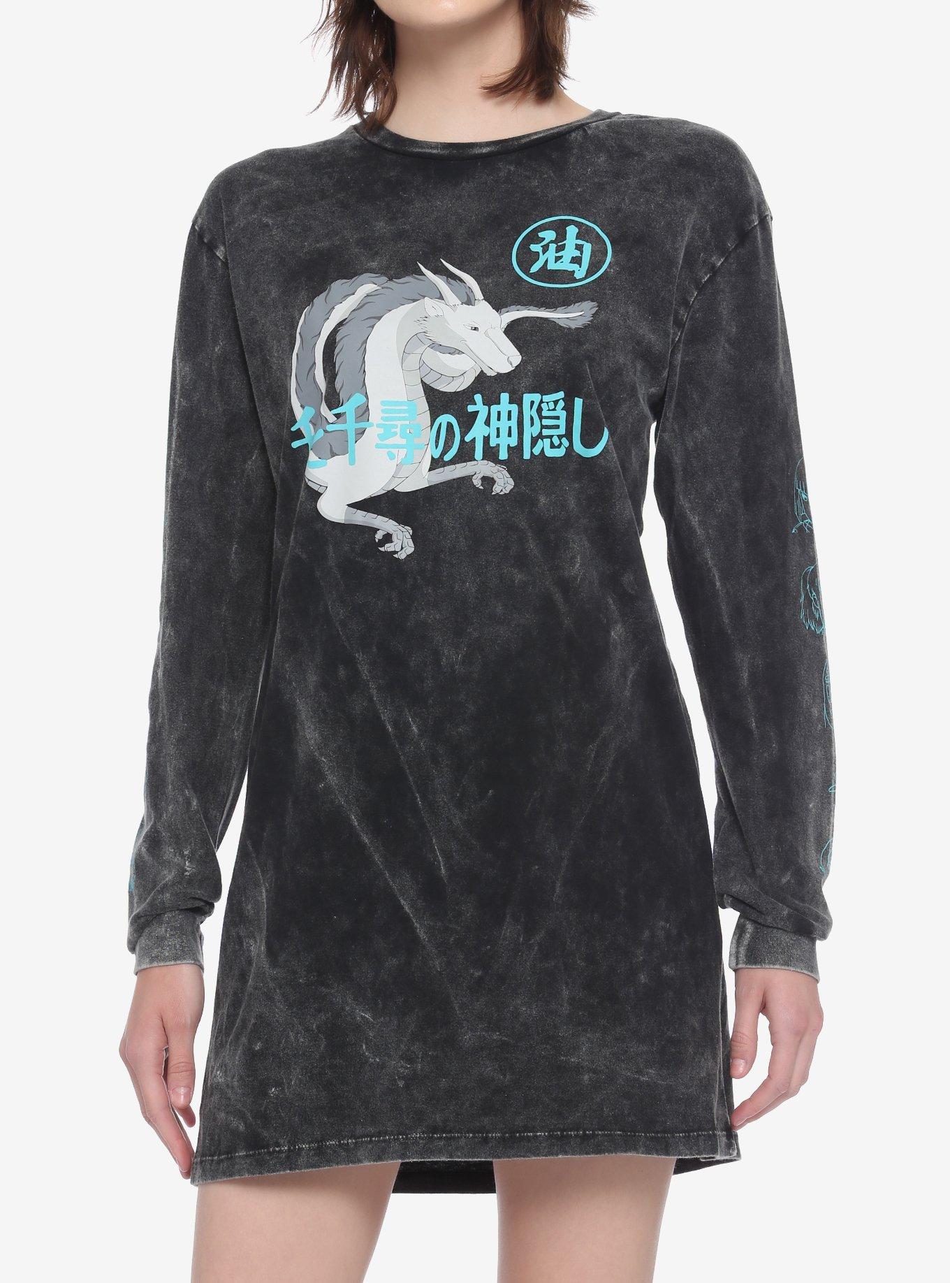 Studio Ghibli Spirited Away Haku Wash Girls Long-Sleeve T-Shirt Dress, TIE DYE, hi-res