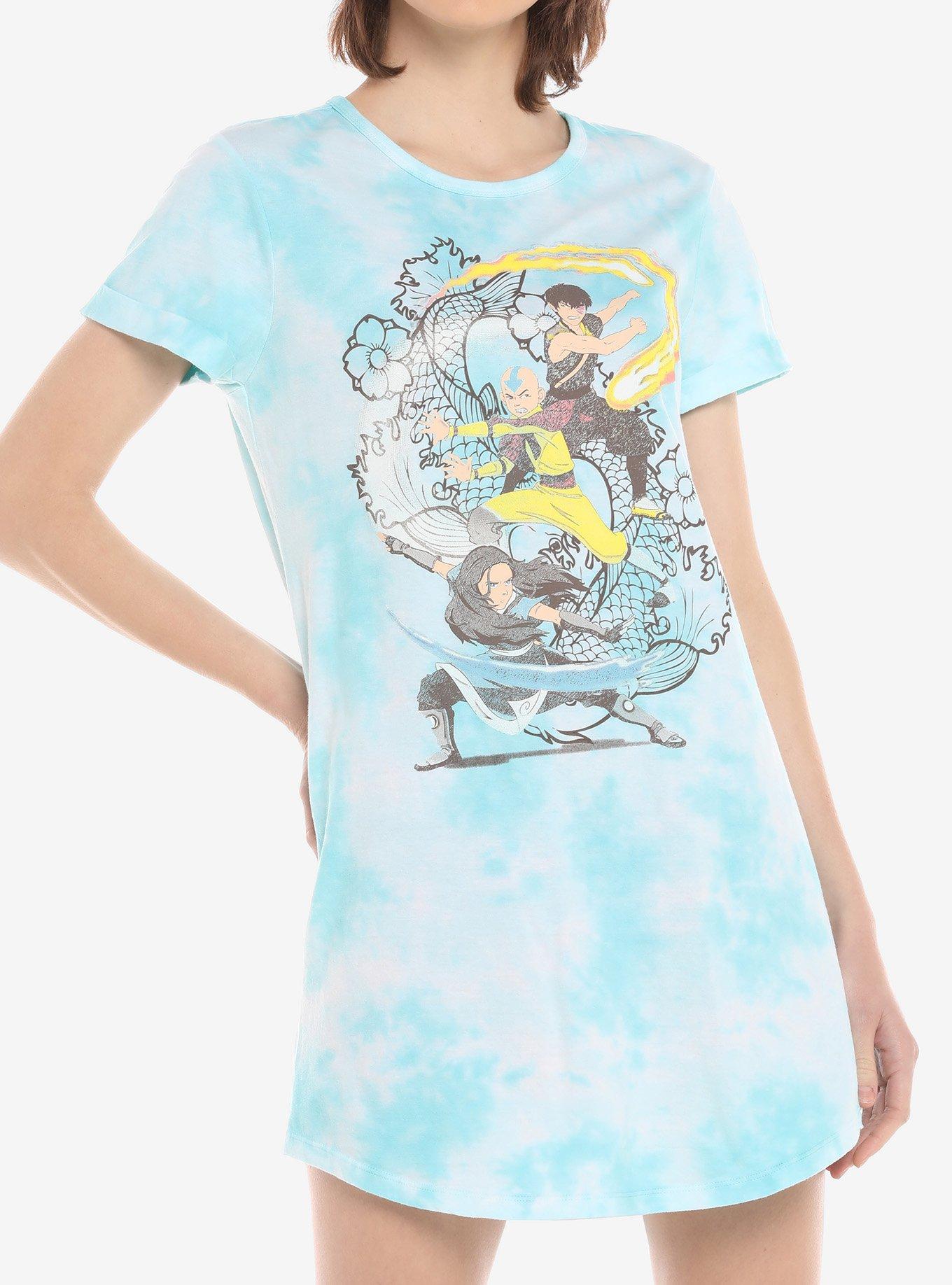 Avatar: The Last Airbender Group Tie-Dye T-Shirt Dress, TIE DYE, hi-res