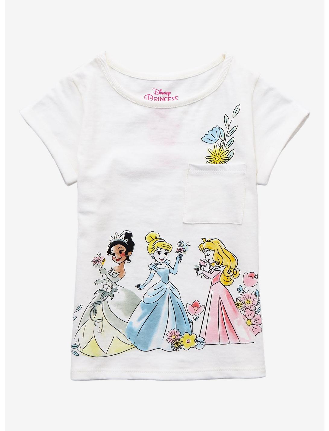 Disney Princess Watercolor Pocket Toddler T-Shirt - BoxLunch Exclusive, WHITE, hi-res