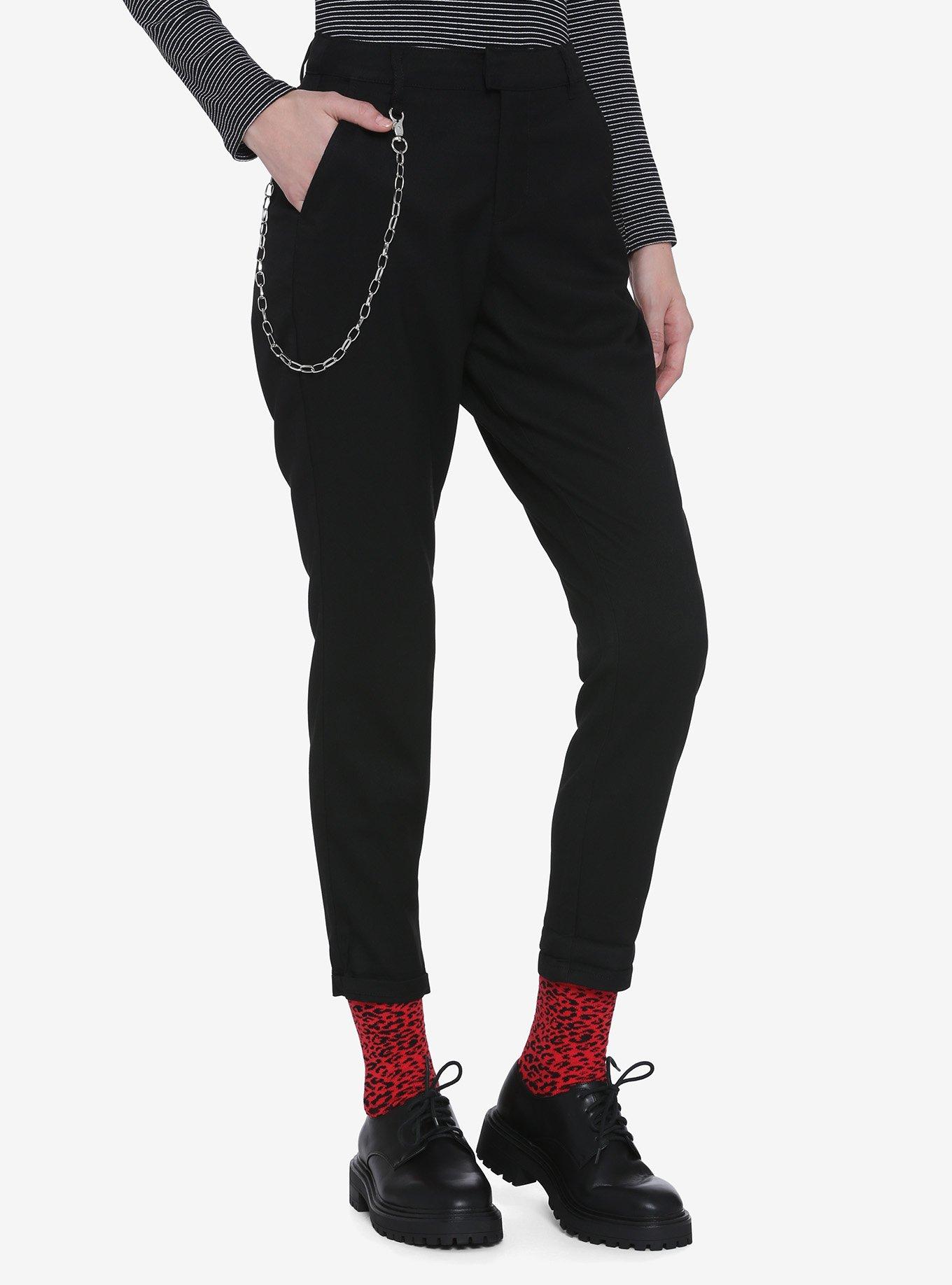 Black Tapered Pants, BLACK, hi-res