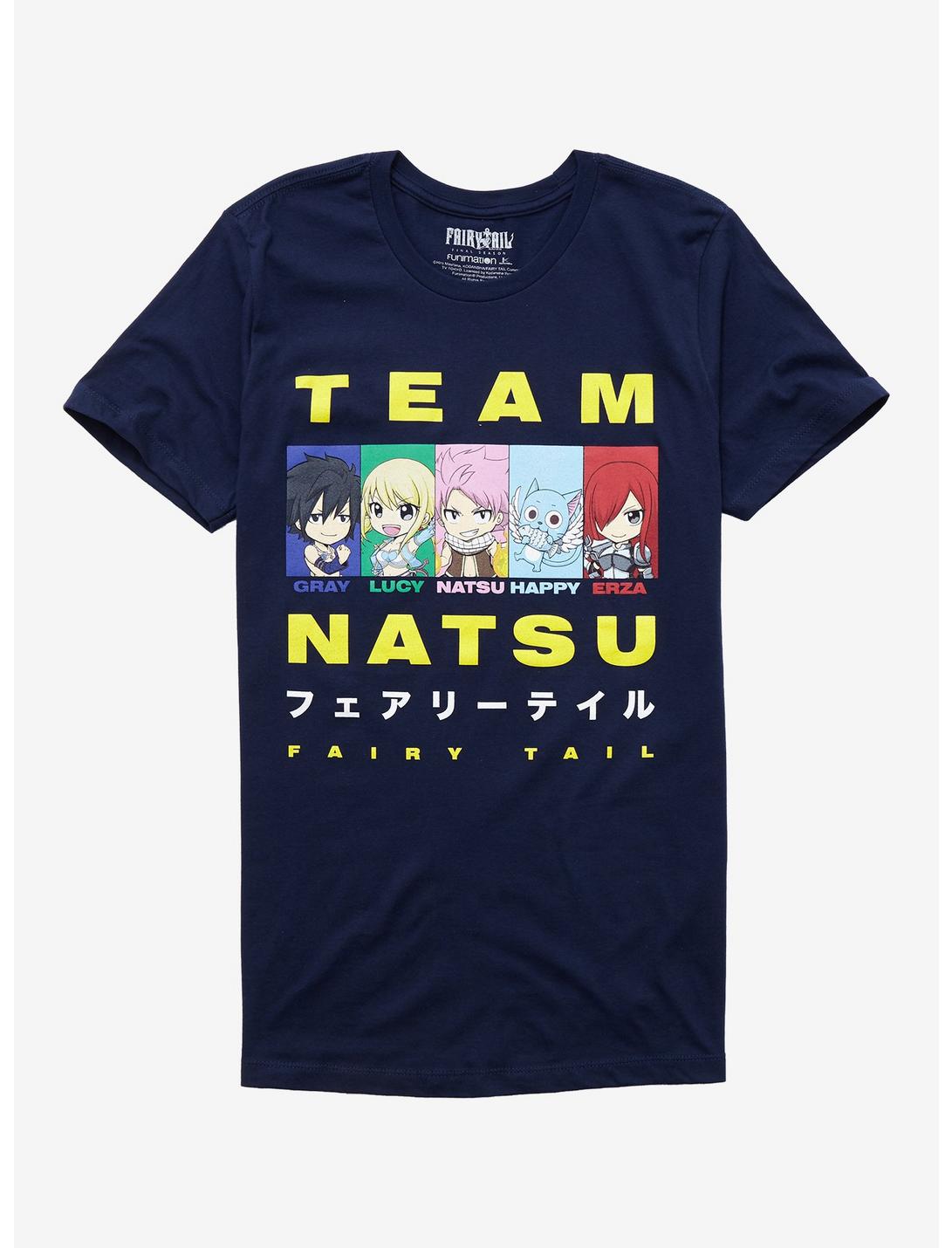 Fairy Tail Chibi Character Panels T-Shirt, NAVY, hi-res