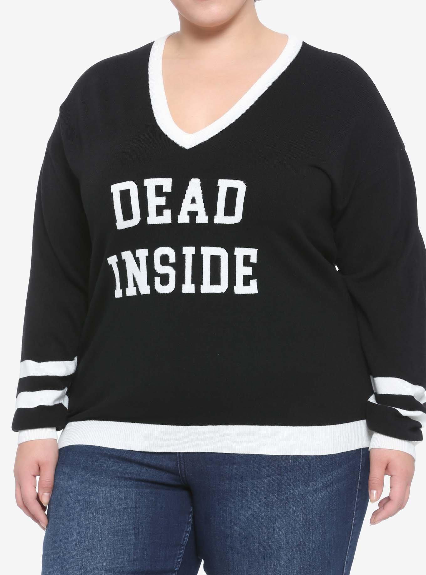 Dead Inside Girls Sweater Plus Size, BLACK, hi-res