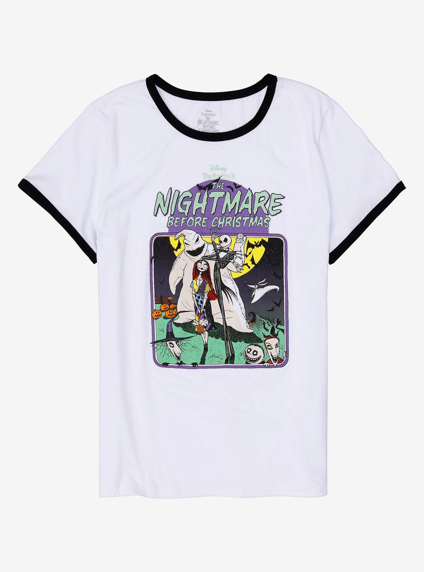 The Nightmare Before Christmas Frame Girls Ringer T-Shirt Plus Size, MULTI, hi-res
