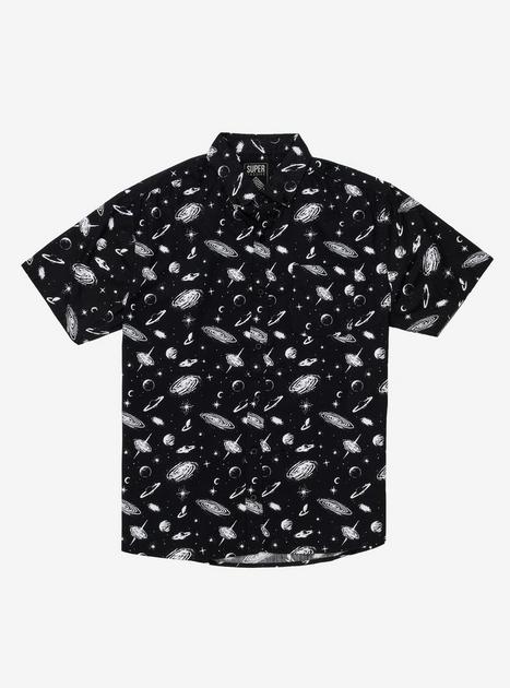 Cosmos & Planets Woven Button-Up | Hot Topic