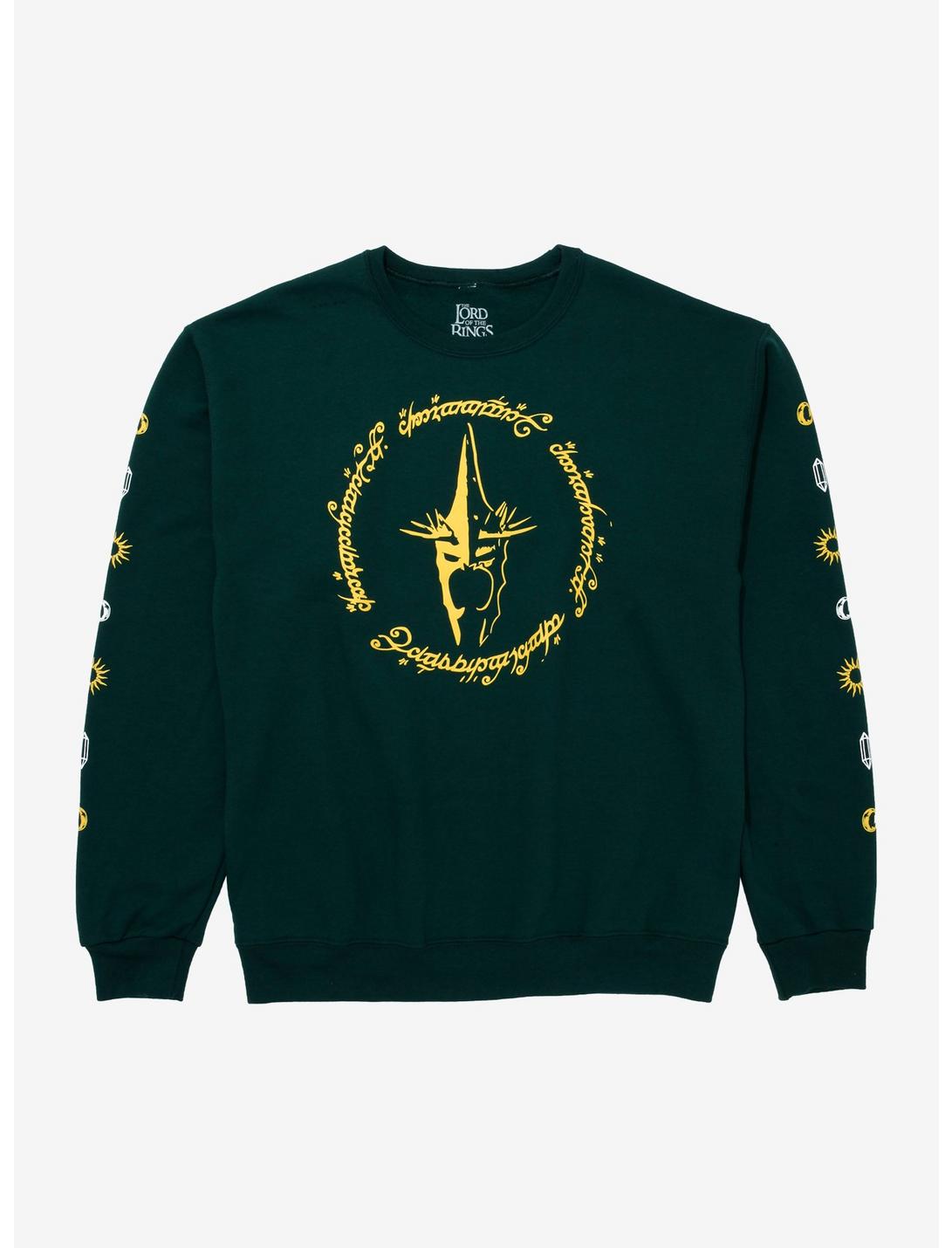 The Lord of the Rings One Ring Witch-king Crewneck - BoxLunch Exclusive, FOREST GREEN, hi-res