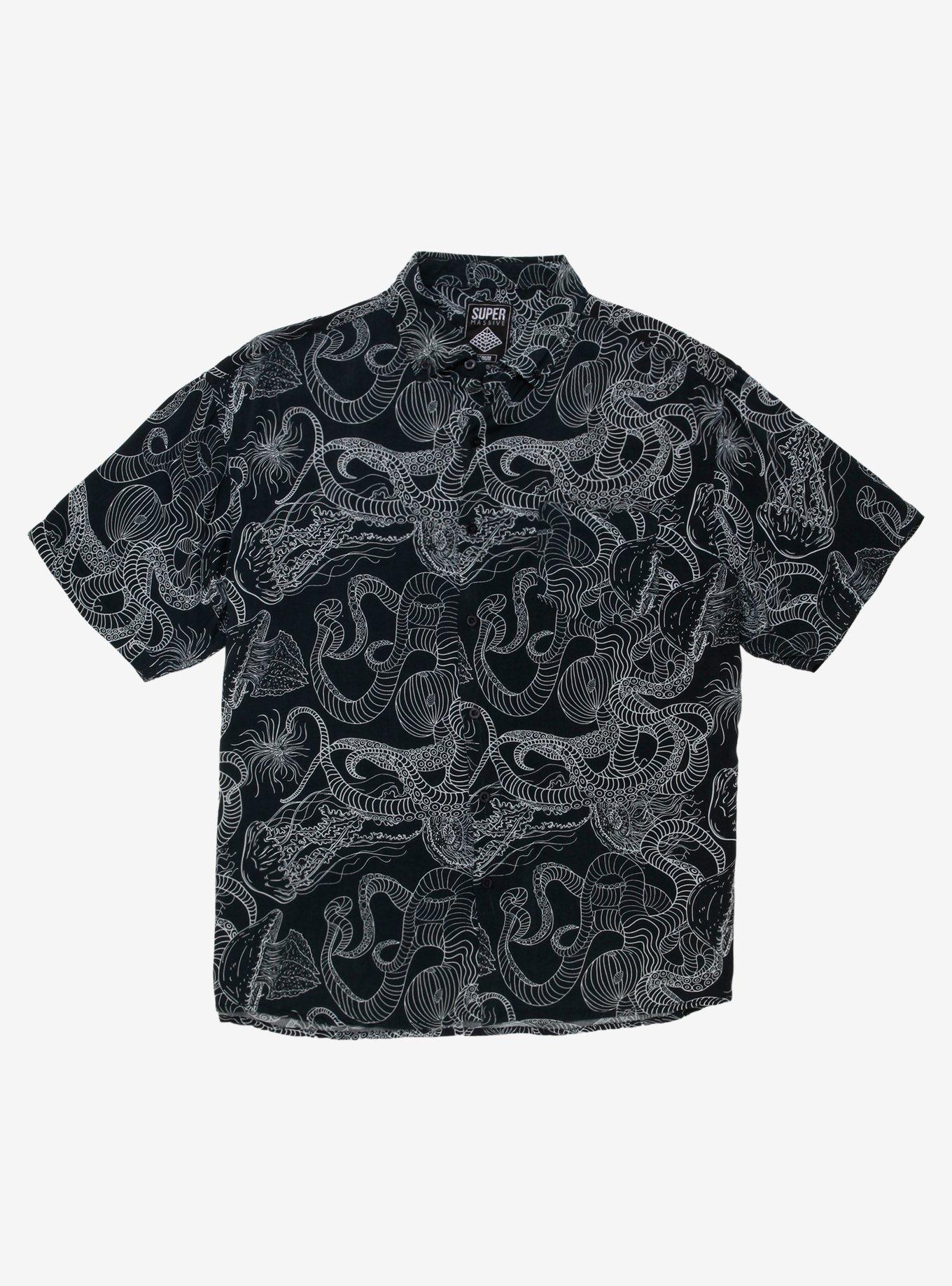 Octopus & Jellyfish Woven Button-Up, ABSTRACT, hi-res