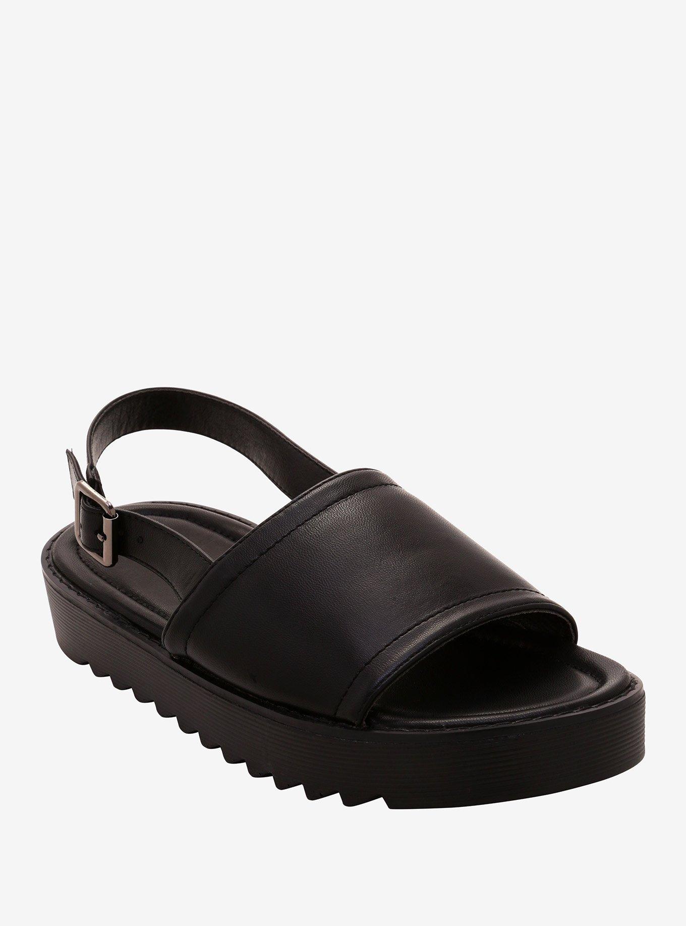 Flatform Buckle Slide Sandals | Hot Topic