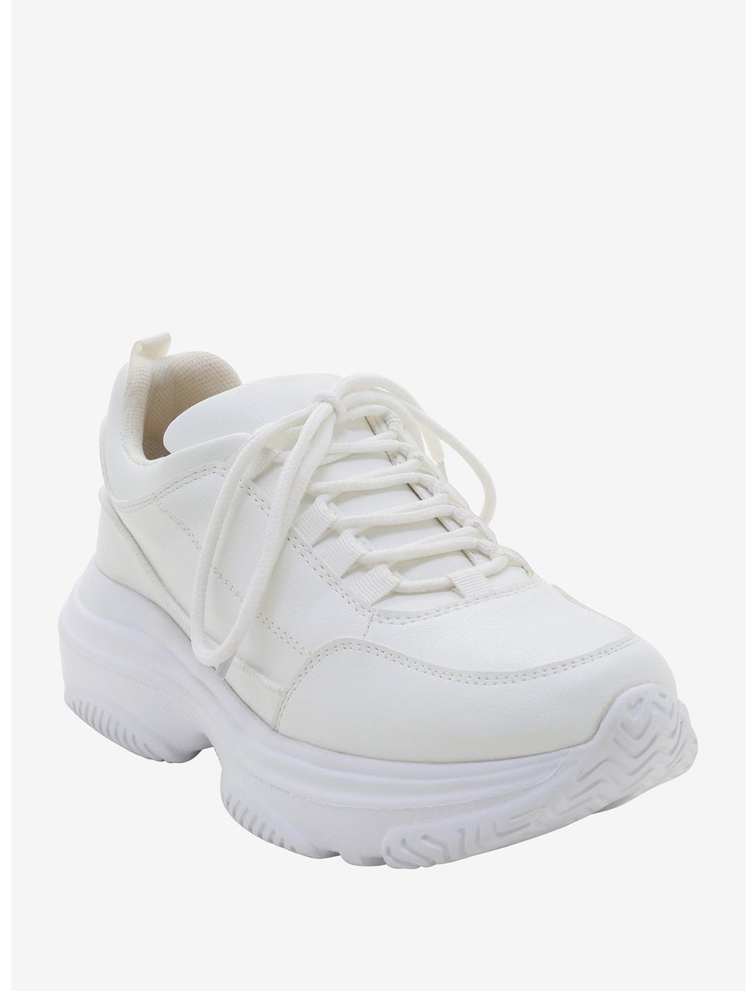 White Chunky Sneakers, WHITE, hi-res
