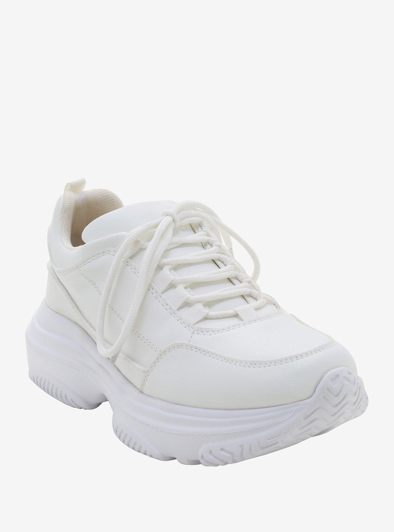 White Chunky Sneakers, WHITE, hi-res