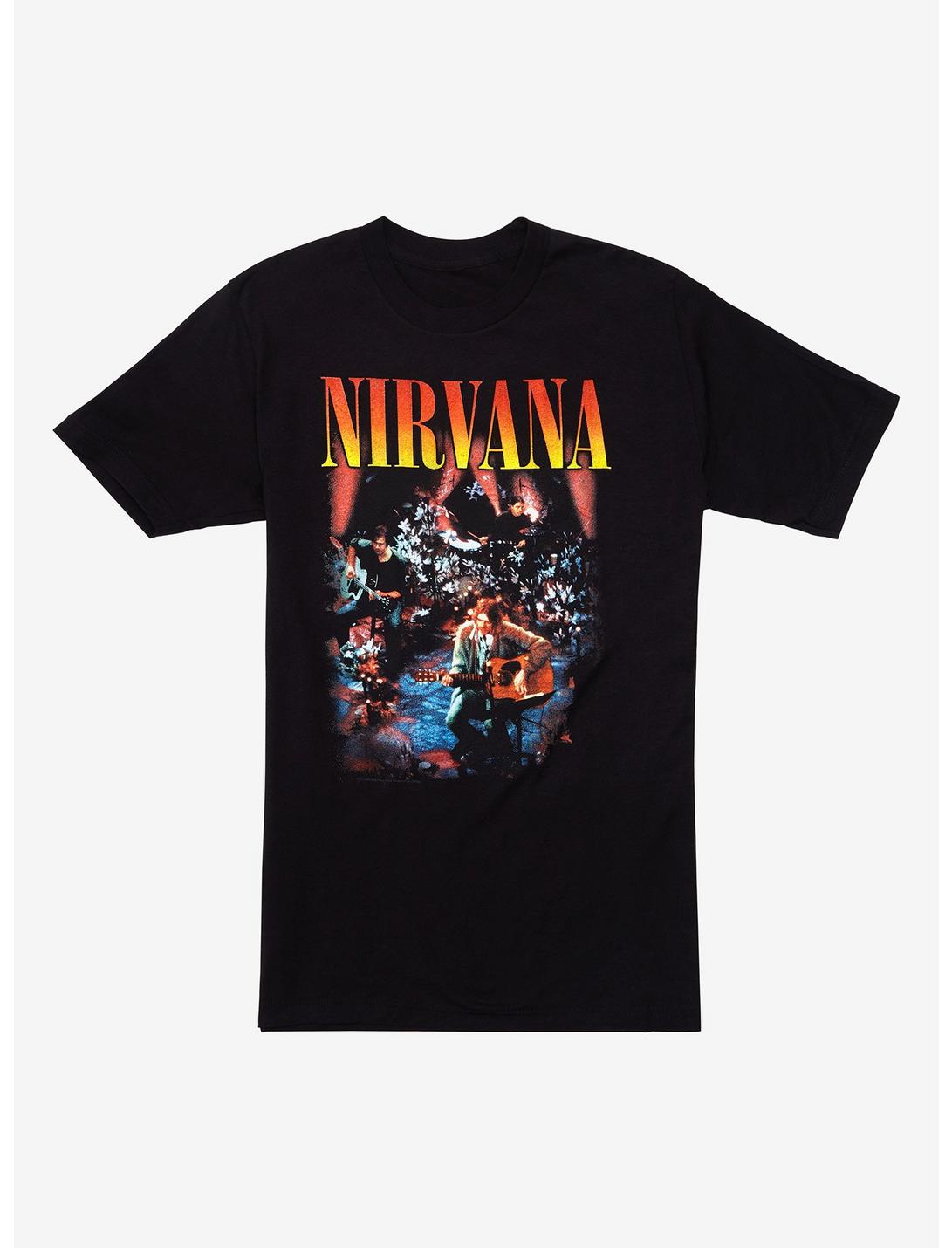 Nirvana Live Unplugged Photo Boyfriend Fit Girls T-Shirt, BLACK, hi-res