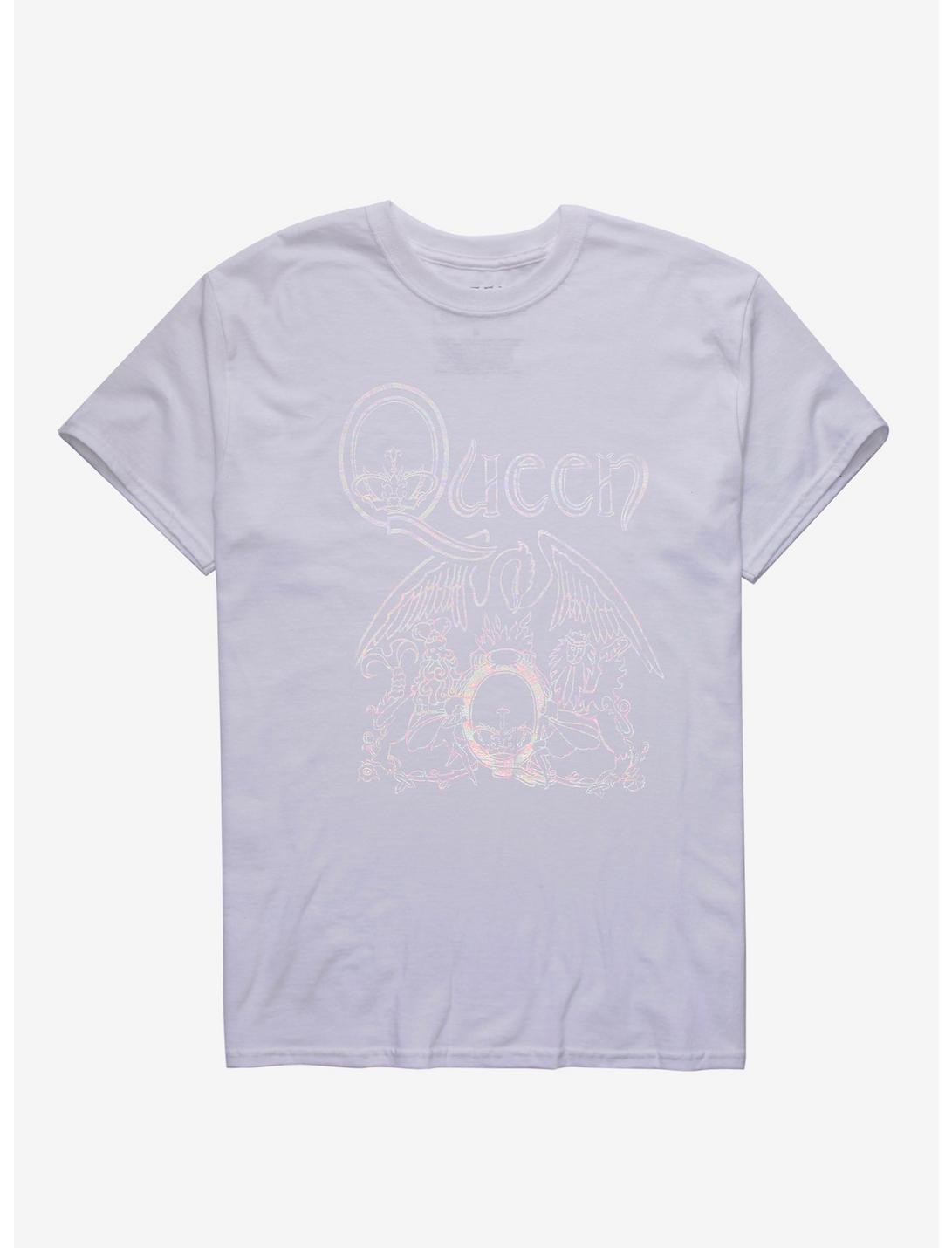Queen Rainbow Foil Logo Girls T-Shirt, WHITE, hi-res