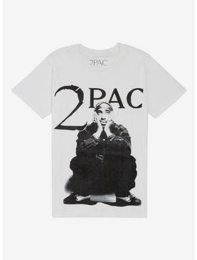 Tupac Sitting Black & White Photo Boyfriend Fit Girls T-Shirt, , hi-res