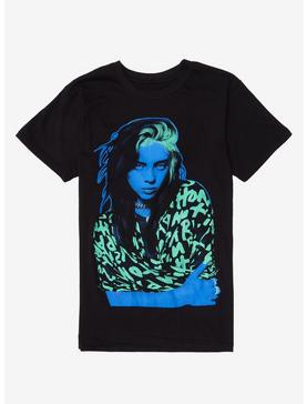 Plus Size Billie Eilish Neon Portrait Boyfriend Fit Girls T-Shirt, , hi-res