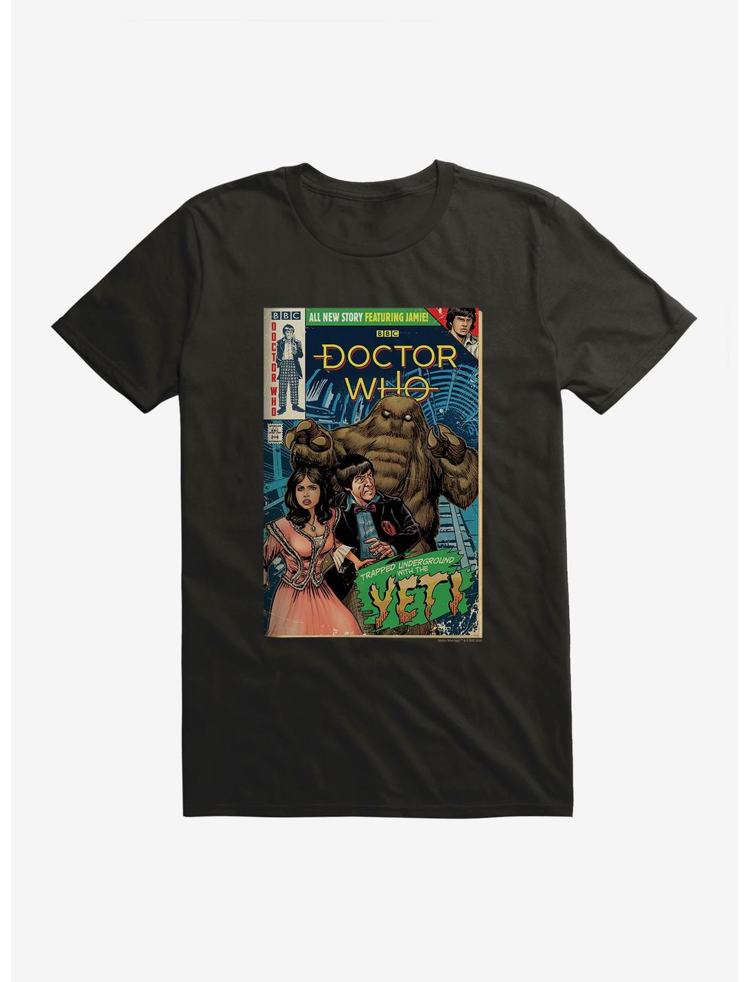 Doctor Who Underground With The Yeti Comic T-Shirt, BLACK, hi-res