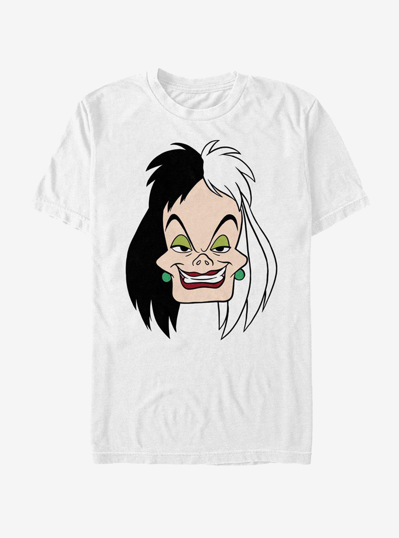 Disney 101 Dalmatians Cruella Big Face T-Shirt, WHITE, hi-res