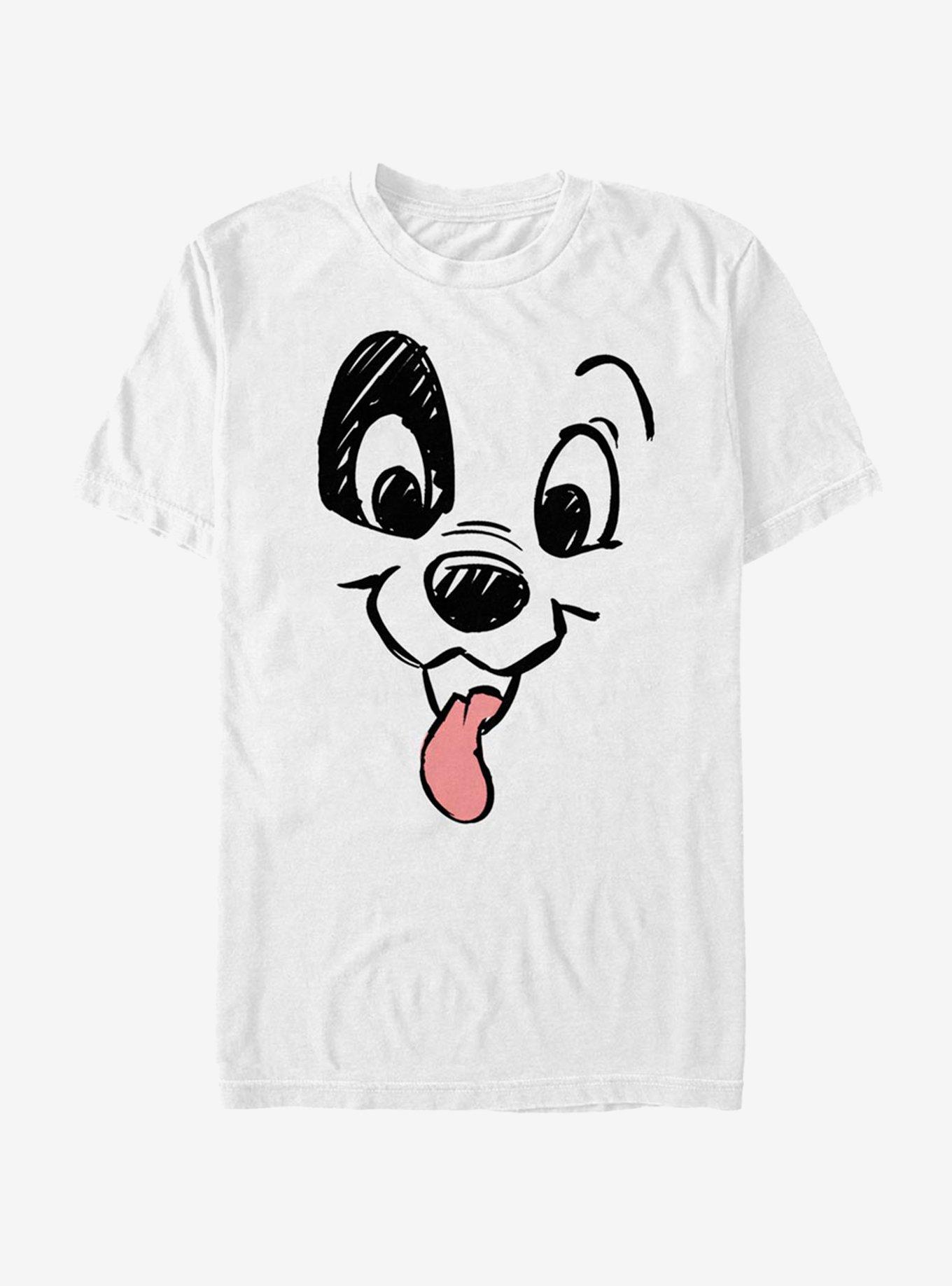 One Hundred and One Dalmatians Men's Happy Patch with Tongue Out T-Shirt White