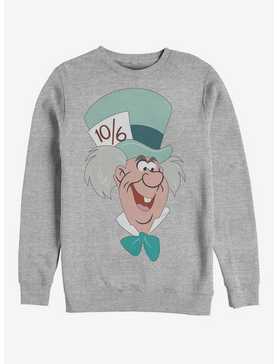 Disney Alice In Wonderland Mad Hatter Big Face Crew Sweatshirt, , hi-res
