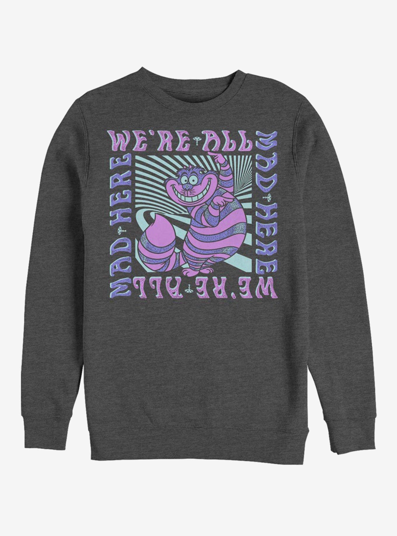 Disney Alice In Wonderland Mad Here Trip Crew Sweatshirt
