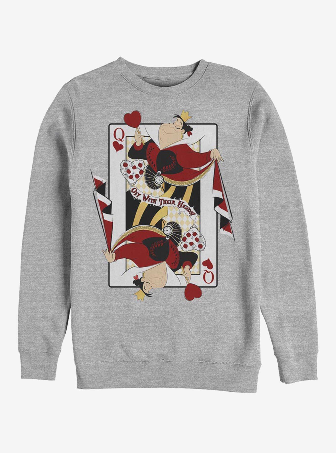 Disney Alice In Wonderland Queen Of Hearts Crew Sweatshirt GREY Hot Topic