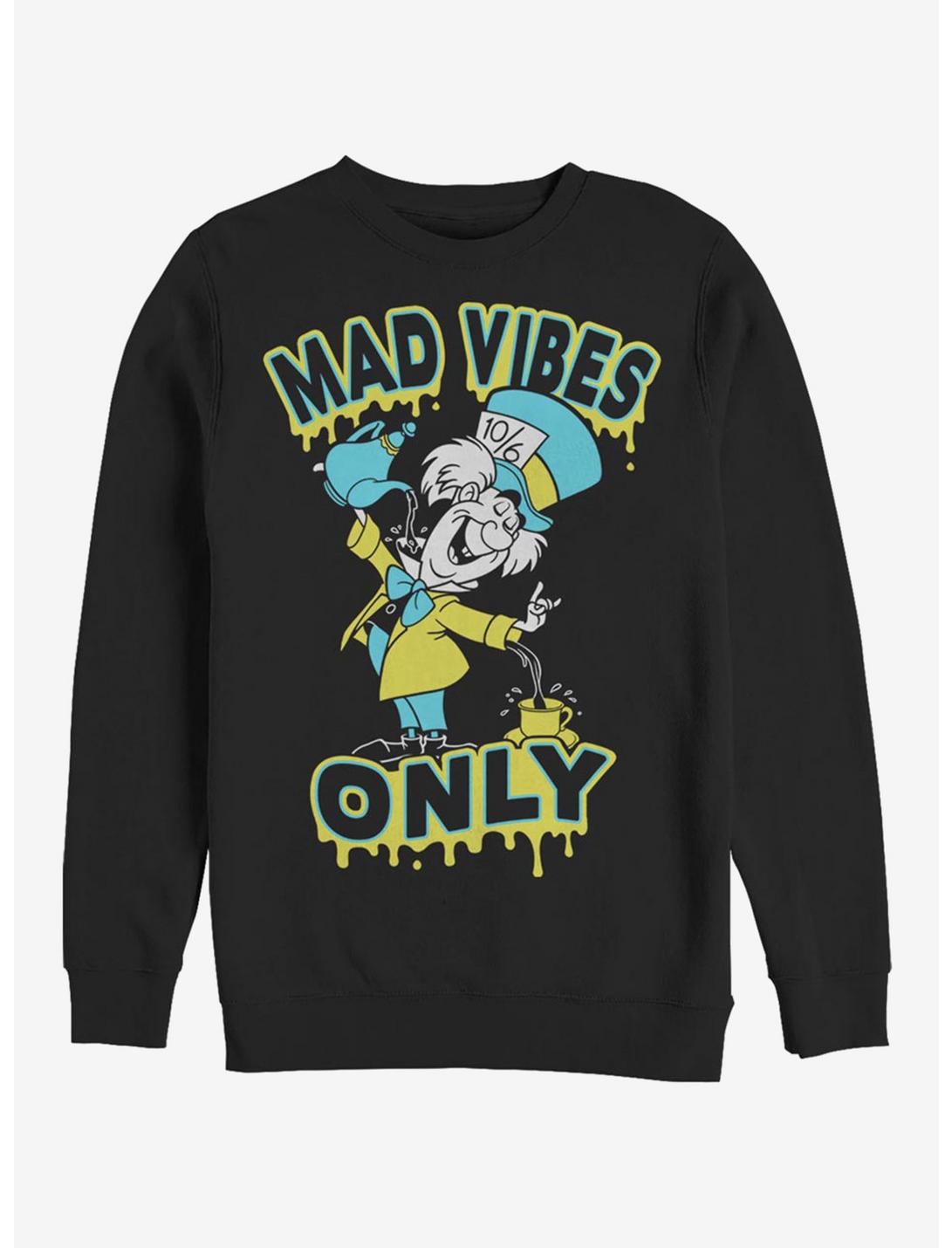 Disney Alice In Wonderland Spill It Hatter Crew Sweatshirt, BLACK, hi-res