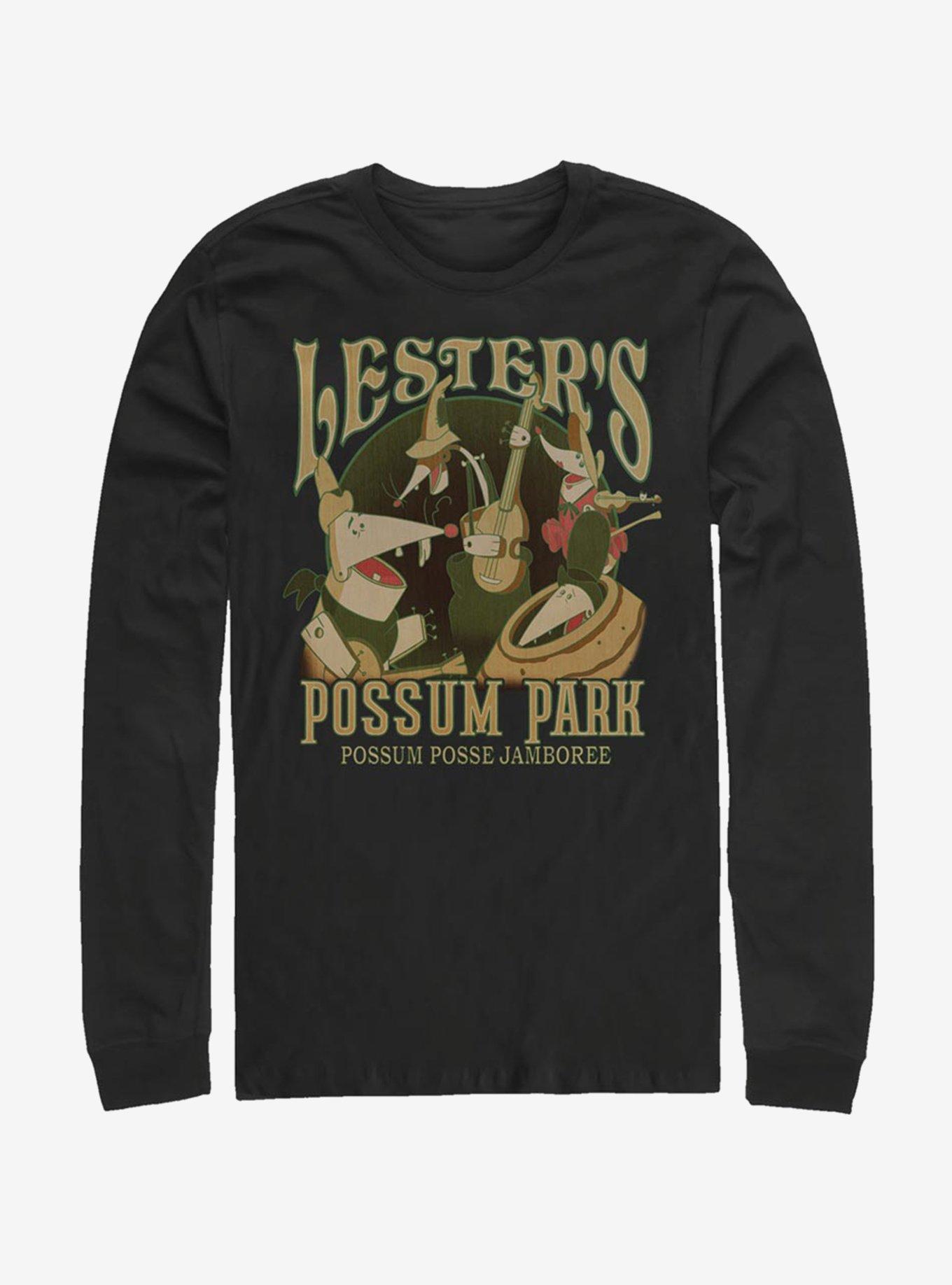 Disney A Goofy Movie Lesters Possum Park Long-Sleeve T-Shirt, BLACK, hi-res