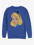Disney Alice In Wonderland Big Face Crew Sweatshirt, ROYAL, hi-res