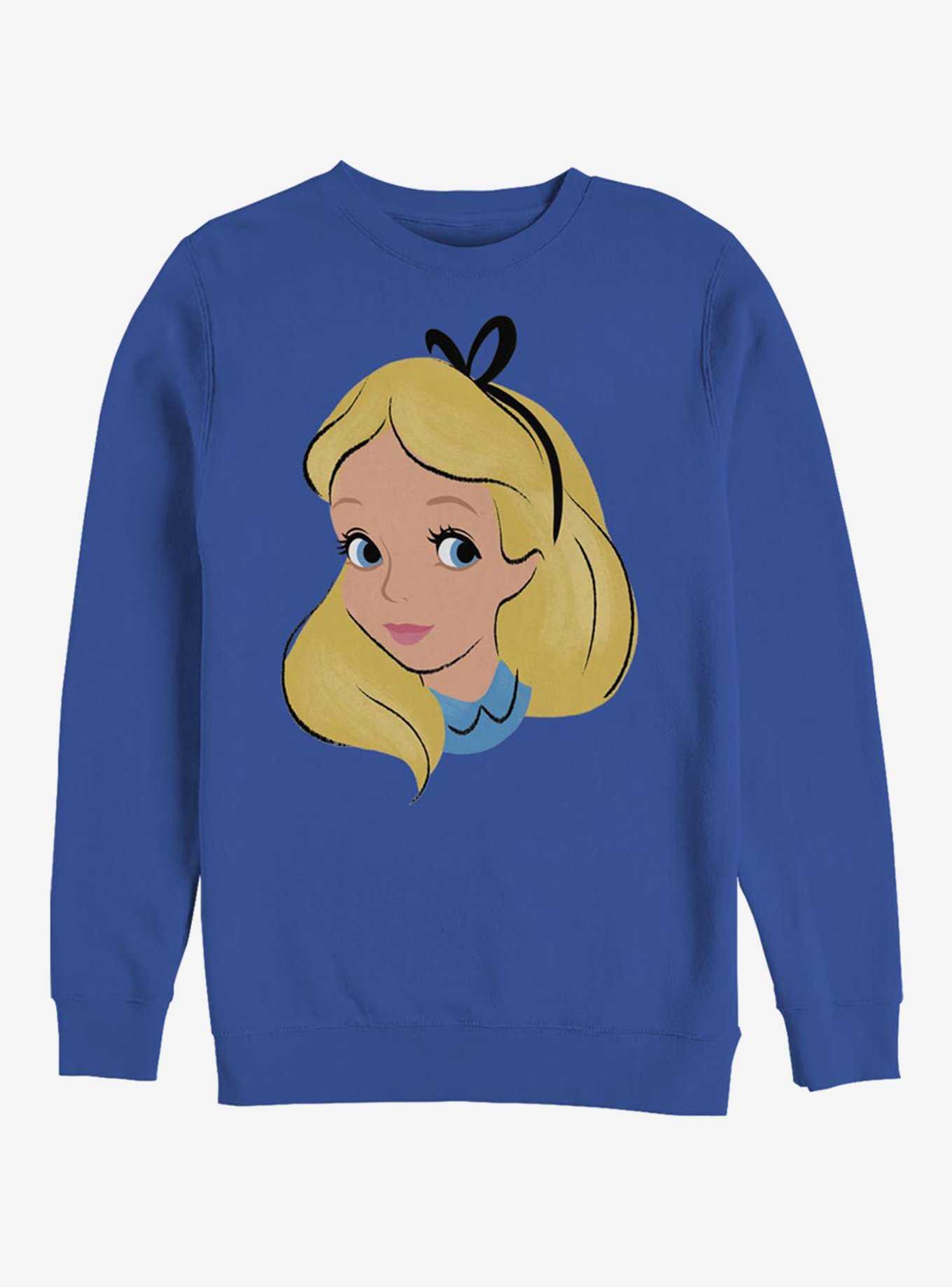Disney Alice In Wonderland Big Face Crew Sweatshirt, , hi-res