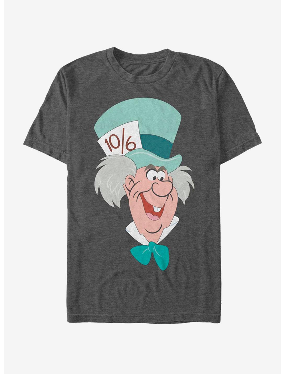 Disney Alice In Wonderland Mad Hatter Big Face T-Shirt, CHAR HTR, hi-res